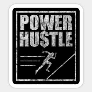 Power Hustle Sprinting Uphill Distressed Style Graphic Sports Sticker